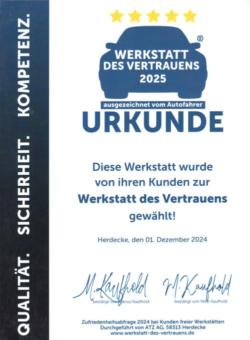 urkunde-werkstatt-des-vertrauens-2025-auto-schiller-kfz-meisterwerkstatt-alling